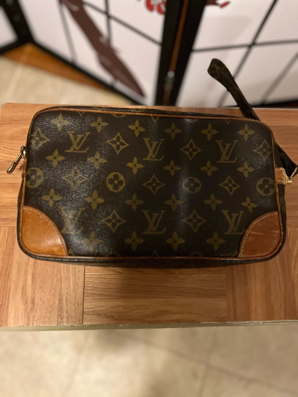 Louis Vuitton Brown Monogram Canvas Toiletry Pouch with Tan Trim - Picture 7 of 8